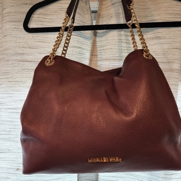 Michael Kors Burgundy Jet Set Lg Shoulder Tote Handbag With Matching Wallet NWT - Picture 9 of 16